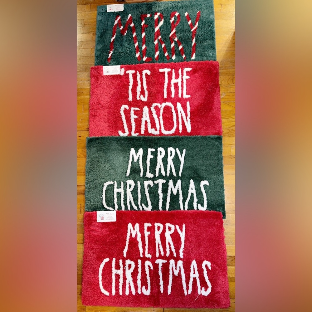 NWT Rae Dunn Holiday/Christmas/Seasonal Bathroom Mat/Rug Polyester Pile 20”x32”